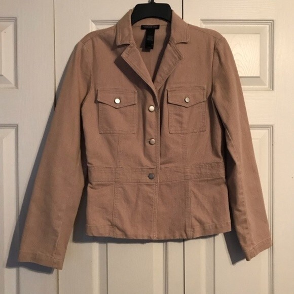 KENNETH COLE NEW YORK Size 8 Tan Khaki Jacket Neutral Cinched Waist Layering - Picture 3 of 9